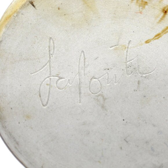 Vintage Hand Painted Ceramic Studio Mosaic Art Pottery Ikebana La Pointe Vase - Picture 7 of 7